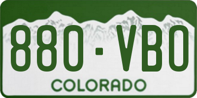 CO license plate 880VBO