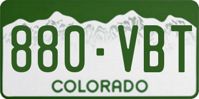 CO license plate 880VBT