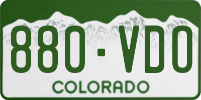 CO license plate 880VDO