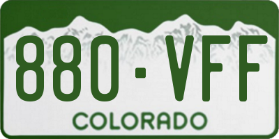 CO license plate 880VFF
