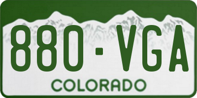 CO license plate 880VGA