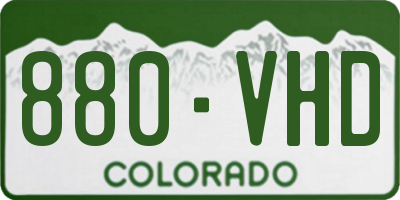 CO license plate 880VHD