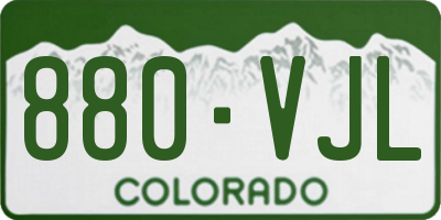CO license plate 880VJL