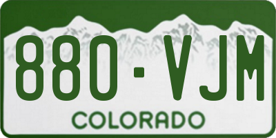 CO license plate 880VJM