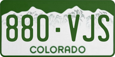 CO license plate 880VJS