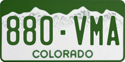CO license plate 880VMA