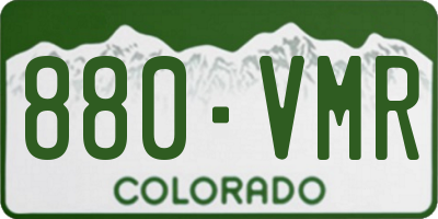 CO license plate 880VMR