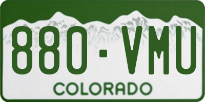 CO license plate 880VMU