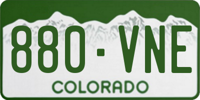CO license plate 880VNE
