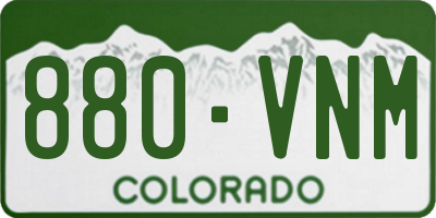 CO license plate 880VNM