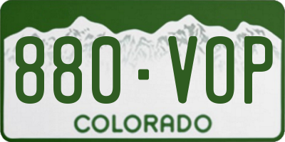 CO license plate 880VOP