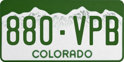 CO license plate 880VPB