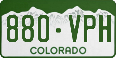 CO license plate 880VPH