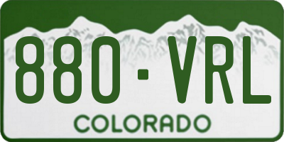 CO license plate 880VRL