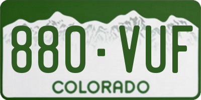 CO license plate 880VUF