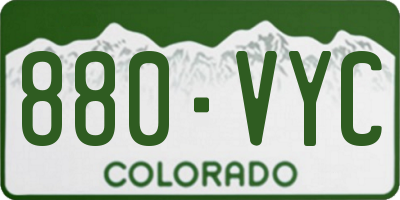 CO license plate 880VYC