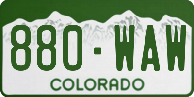 CO license plate 880WAW