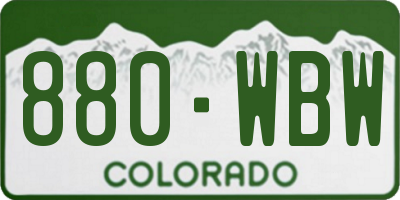 CO license plate 880WBW