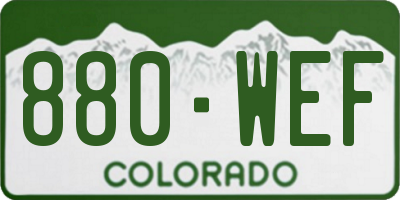 CO license plate 880WEF