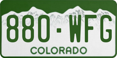 CO license plate 880WFG