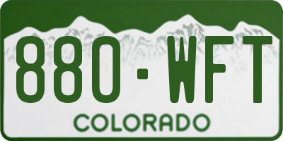 CO license plate 880WFT