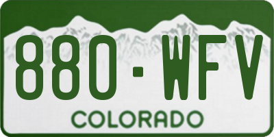 CO license plate 880WFV