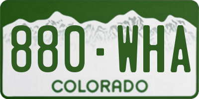 CO license plate 880WHA