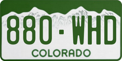 CO license plate 880WHD