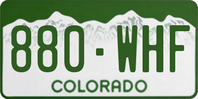 CO license plate 880WHF