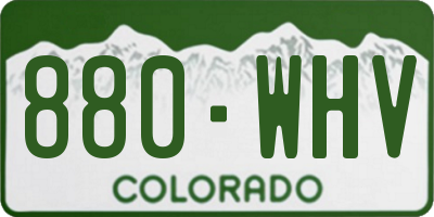 CO license plate 880WHV
