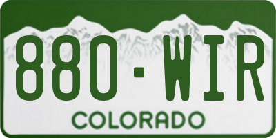 CO license plate 880WIR