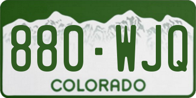 CO license plate 880WJQ