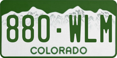 CO license plate 880WLM