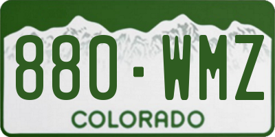 CO license plate 880WMZ
