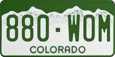 CO license plate 880WOM