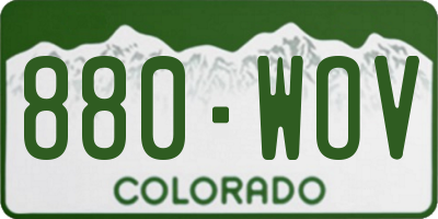 CO license plate 880WOV