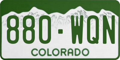 CO license plate 880WQN