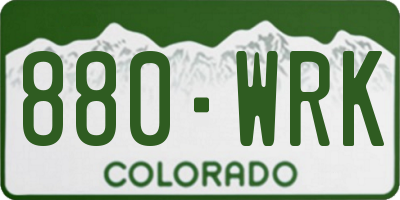 CO license plate 880WRK