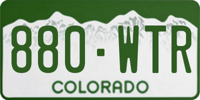 CO license plate 880WTR