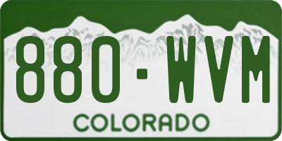 CO license plate 880WVM