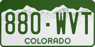 CO license plate 880WVT