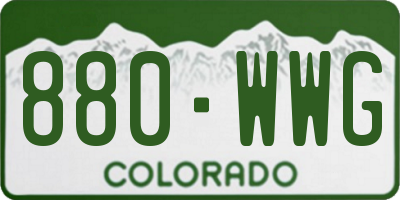 CO license plate 880WWG