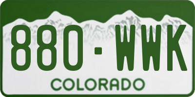CO license plate 880WWK