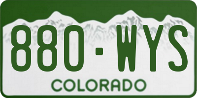 CO license plate 880WYS