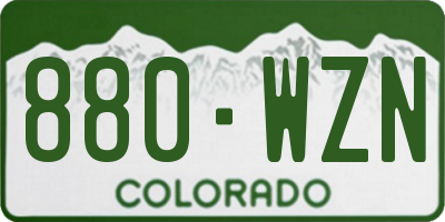CO license plate 880WZN