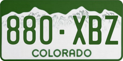 CO license plate 880XBZ