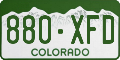 CO license plate 880XFD
