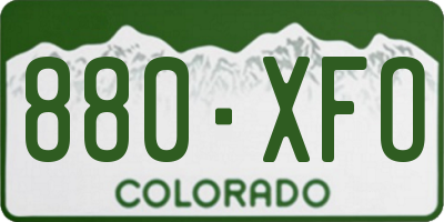 CO license plate 880XFO