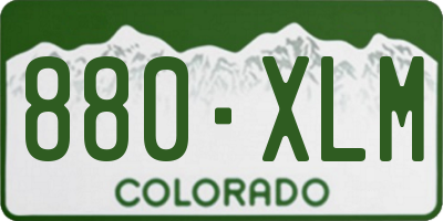 CO license plate 880XLM