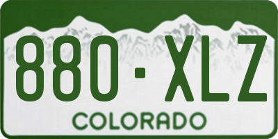 CO license plate 880XLZ